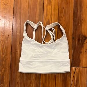 Lululemon White Strappy Sports Bra (long line)